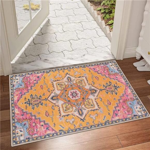 Washable Indoor Door mat, Non Slip Retro Floor Mat 20" x 32" Doormat - Picture 6 of 7